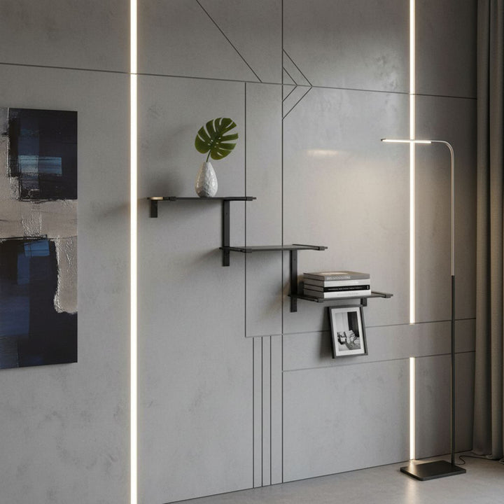 Maclean MC-974 Three-level Modular Shelves, Wall Floating Shelves, Storage, 30kg max