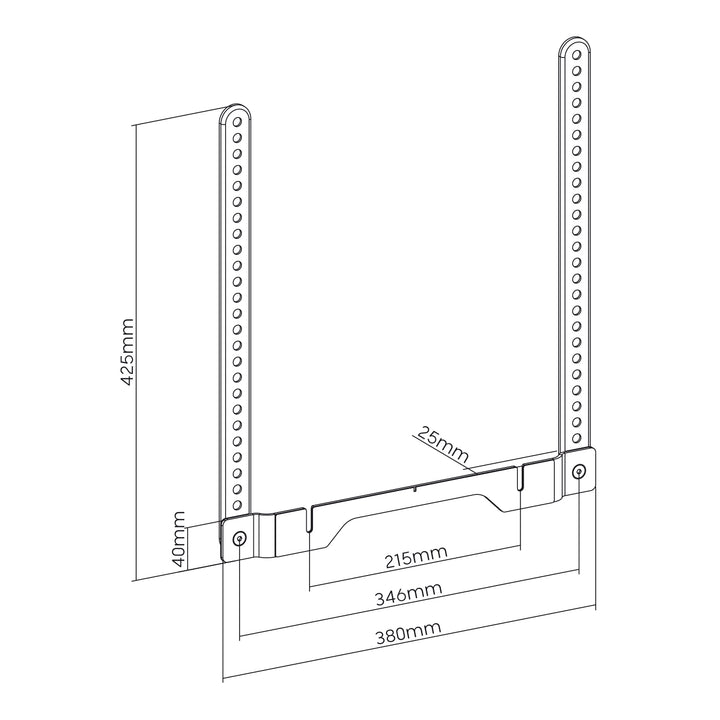 Maclean MC-975 TV VESA Mount Holder for Sonos Ray Soundbar Speaker Holder Bracket 2kg Powder Coating Sturdy