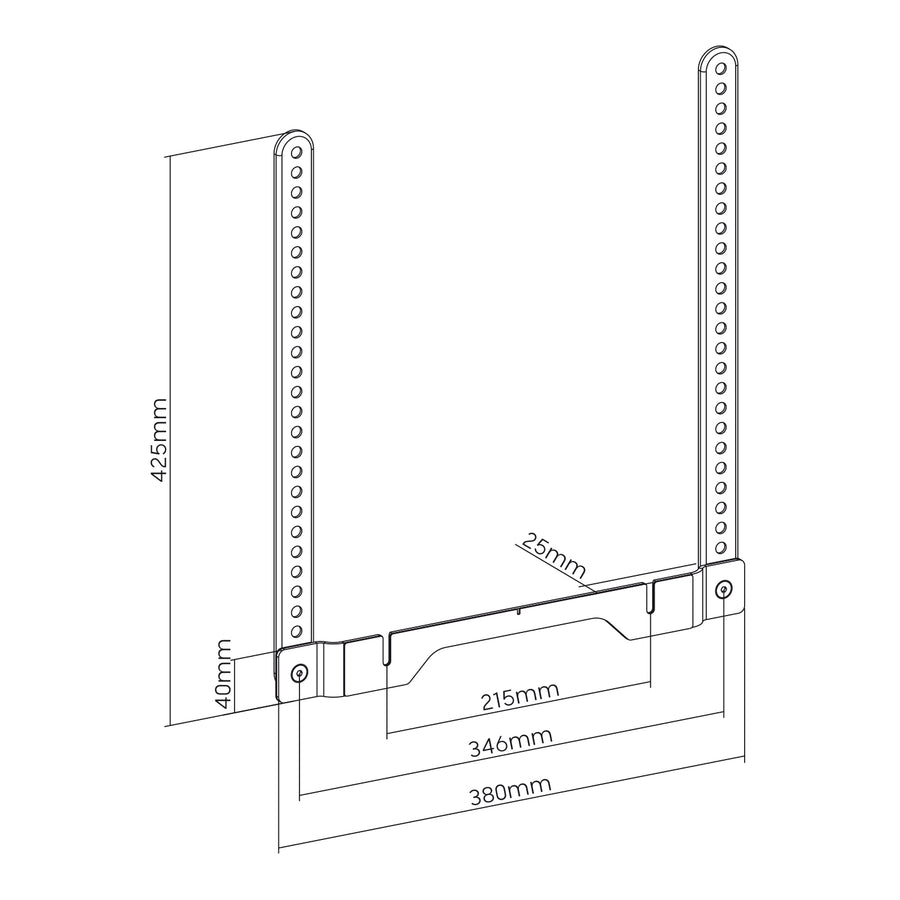 Maclean MC-975 TV VESA Mount Holder for Sonos Ray Soundbar Speaker Holder Bracket 2kg Powder Coating Sturdy