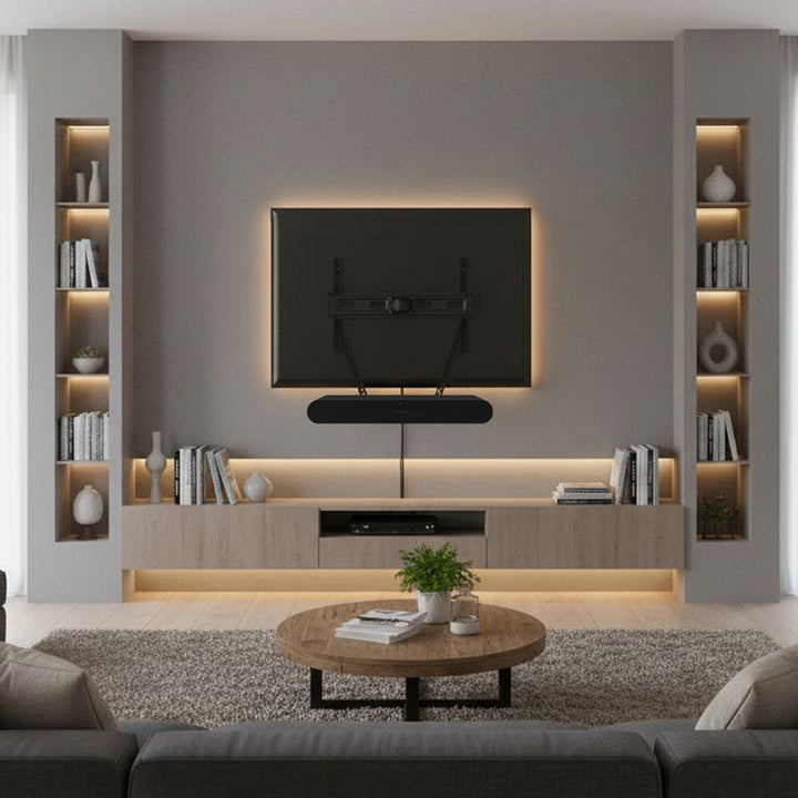 Maclean MC-975 TV VESA Mount Holder for Sonos Ray Soundbar Speaker Holder Bracket 2kg Powder Coating Sturdy