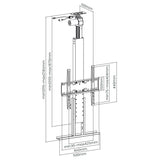 Maclean MC-976 Motorized Floor & Ceiling TV Lift 50kg Cabinet Electric TV Holder Mount 32''-55''' VESA 400x400 Remote Control