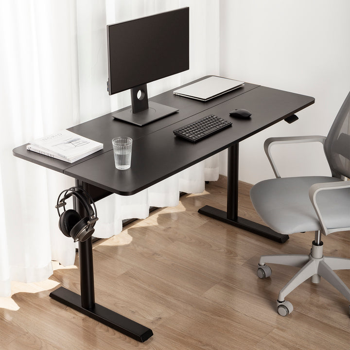 Ergo Office ER-453 Table Desk with Top 140x68cm, Gas Spring, Height Adjustment, for Standing and Sitting Work, Max Height 115cm