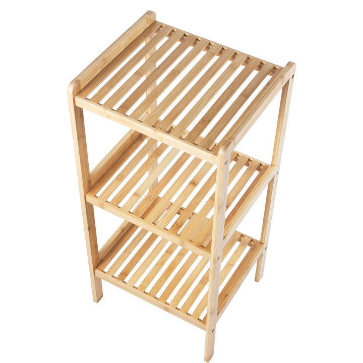 GreenBlue GB321 Bathroom Bamboo Storage Rack - 3 Shelves Cabinet Towel Accessories 370x330x780mm ECO-Friendly