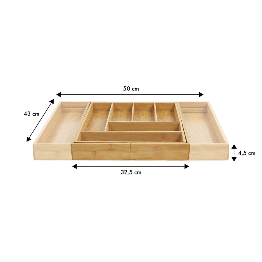 GreenBlue extendable bamboo cutlery organizer, 325-500x430x45mm, GB379