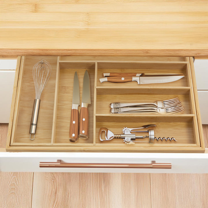 GreenBlue extendable bamboo cutlery organizer, 325-500x430x45mm, GB379