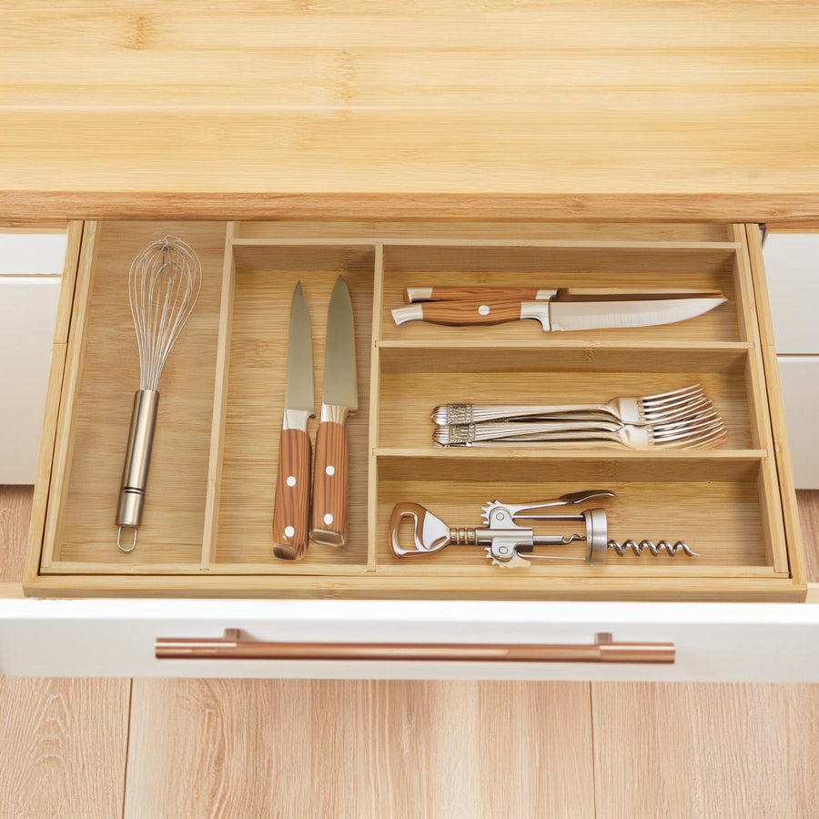GreenBlue extendable bamboo cutlery organizer, 325-500x430x45mm, GB379
