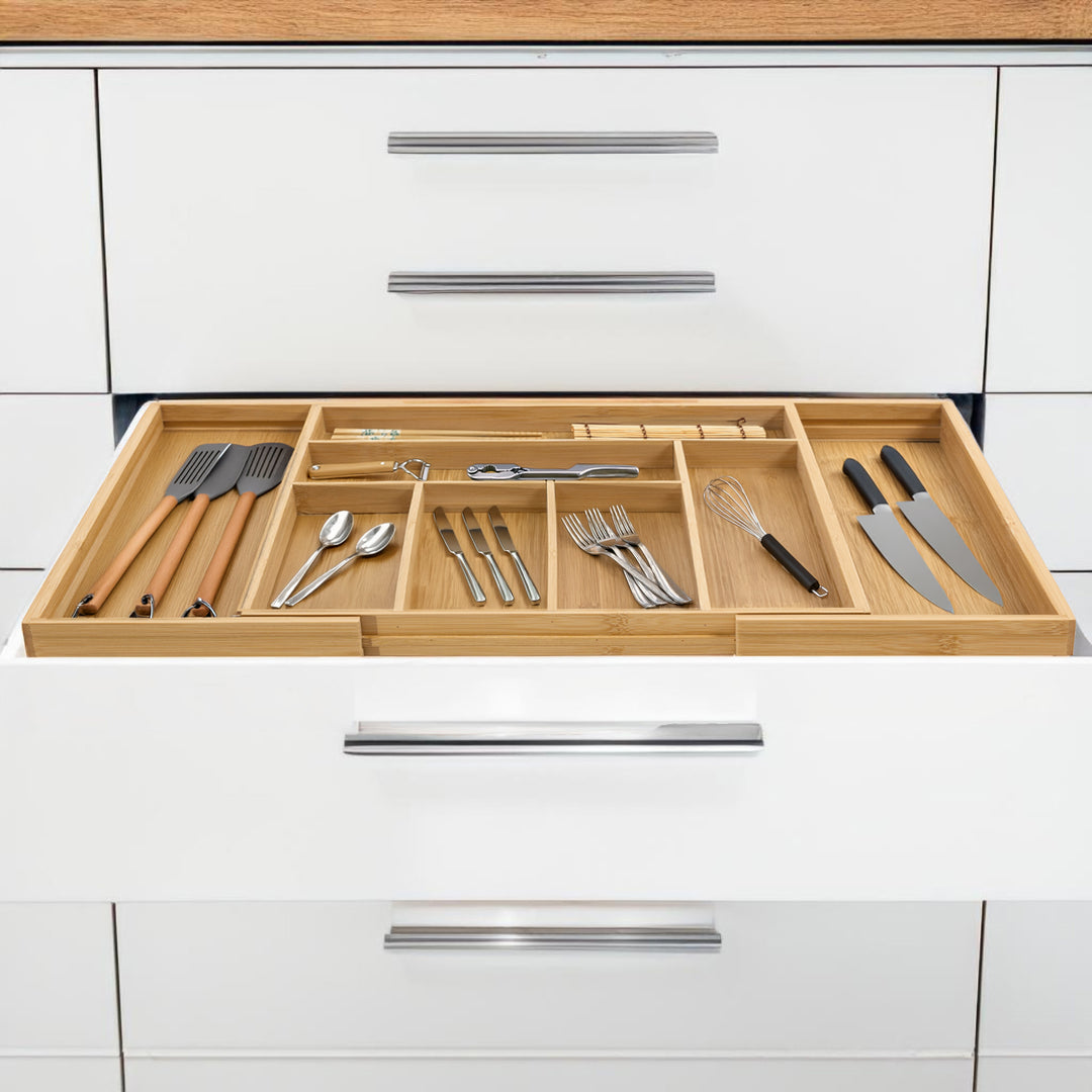 GreenBlue extendable bamboo cutlery organizer, 325-500x430x45mm, GB379