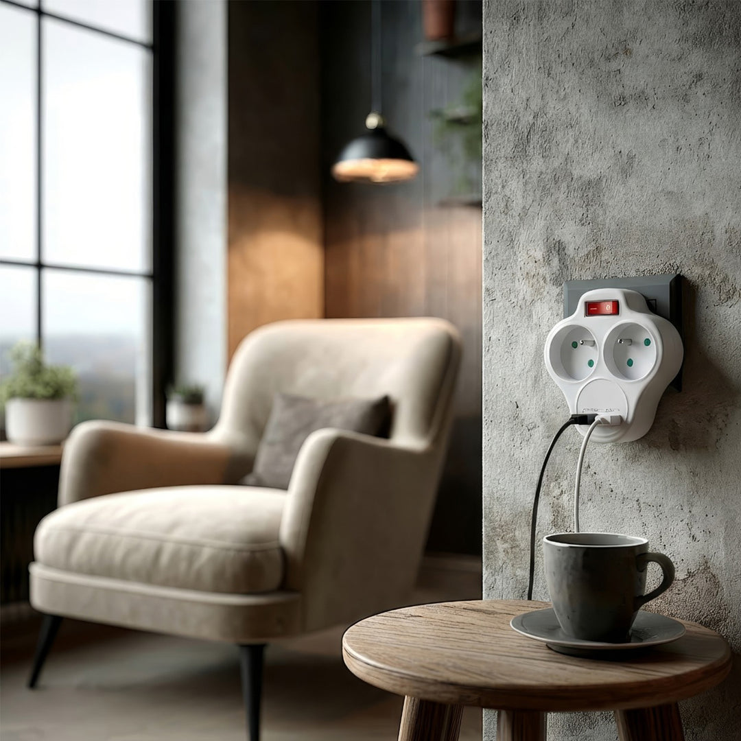 Maclean Current Outlet, Socket Splitter with 2 Outlets and USB A/C 2.4A, Type E, 2x16A, MCE336 E