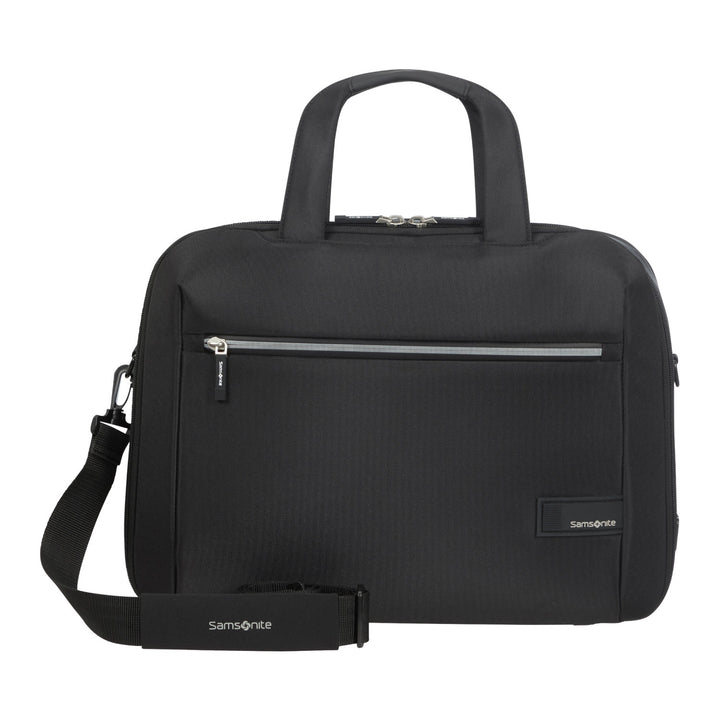 Samsonite Litepoint Bailhandle 15.6" Laptop Bag in Black with USB Port and Reflective Zipper