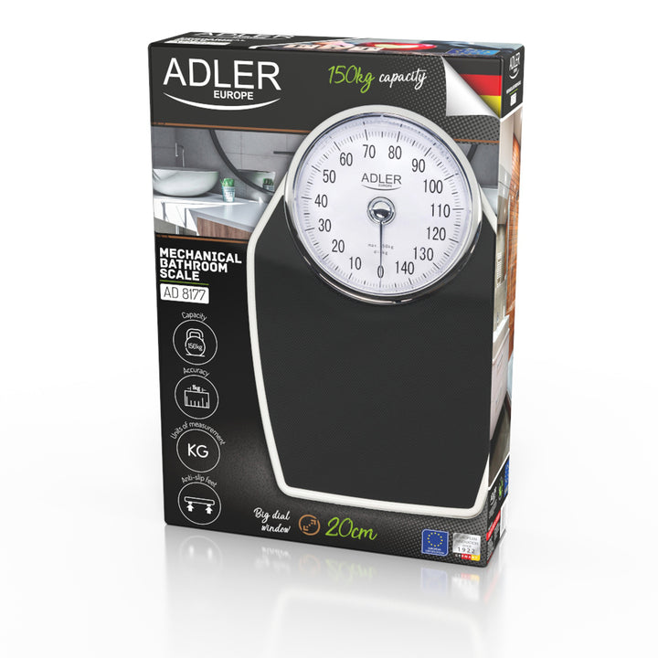 Adler bathroom scale, mechanical, up to 150 kg, AD 8177