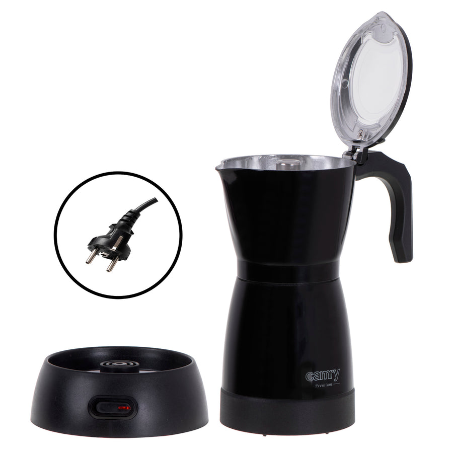 Moka Camry CR 4415B 300ml electric coffee machine for 6 cups of espresso