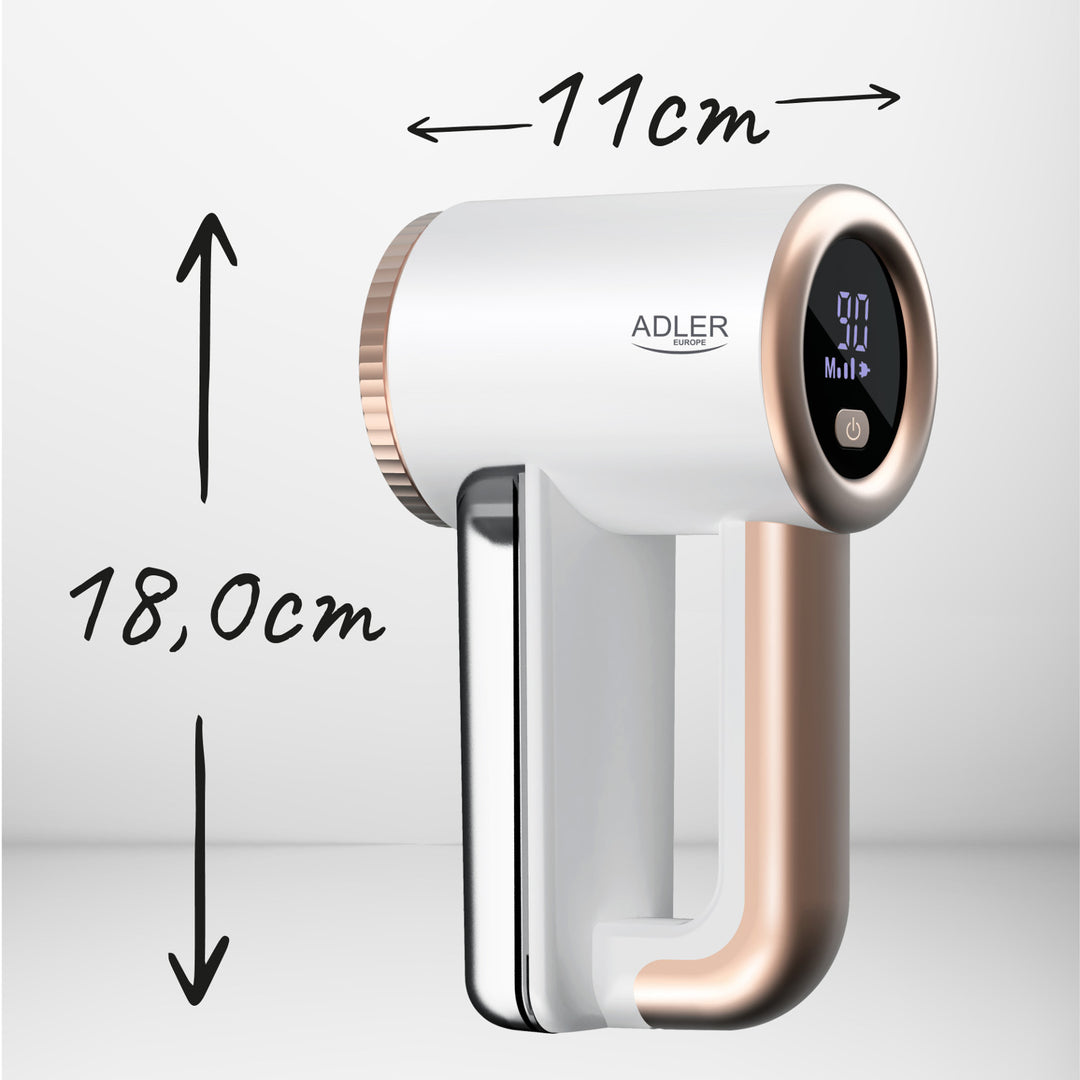 Adler fabric clothes shaver, USB charging, LCD display, 3-stage speed, brush, AD 9617