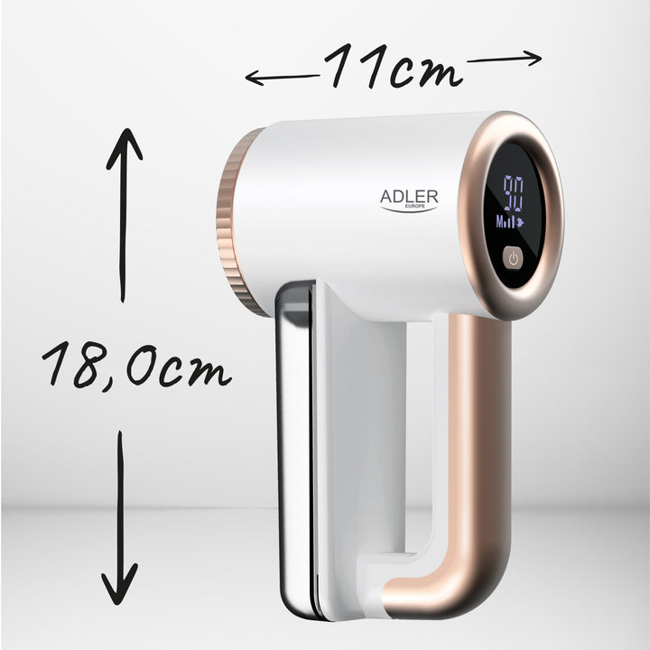 Adler fabric clothes shaver, USB charging, LCD display, 3-stage speed, brush, AD 9617
