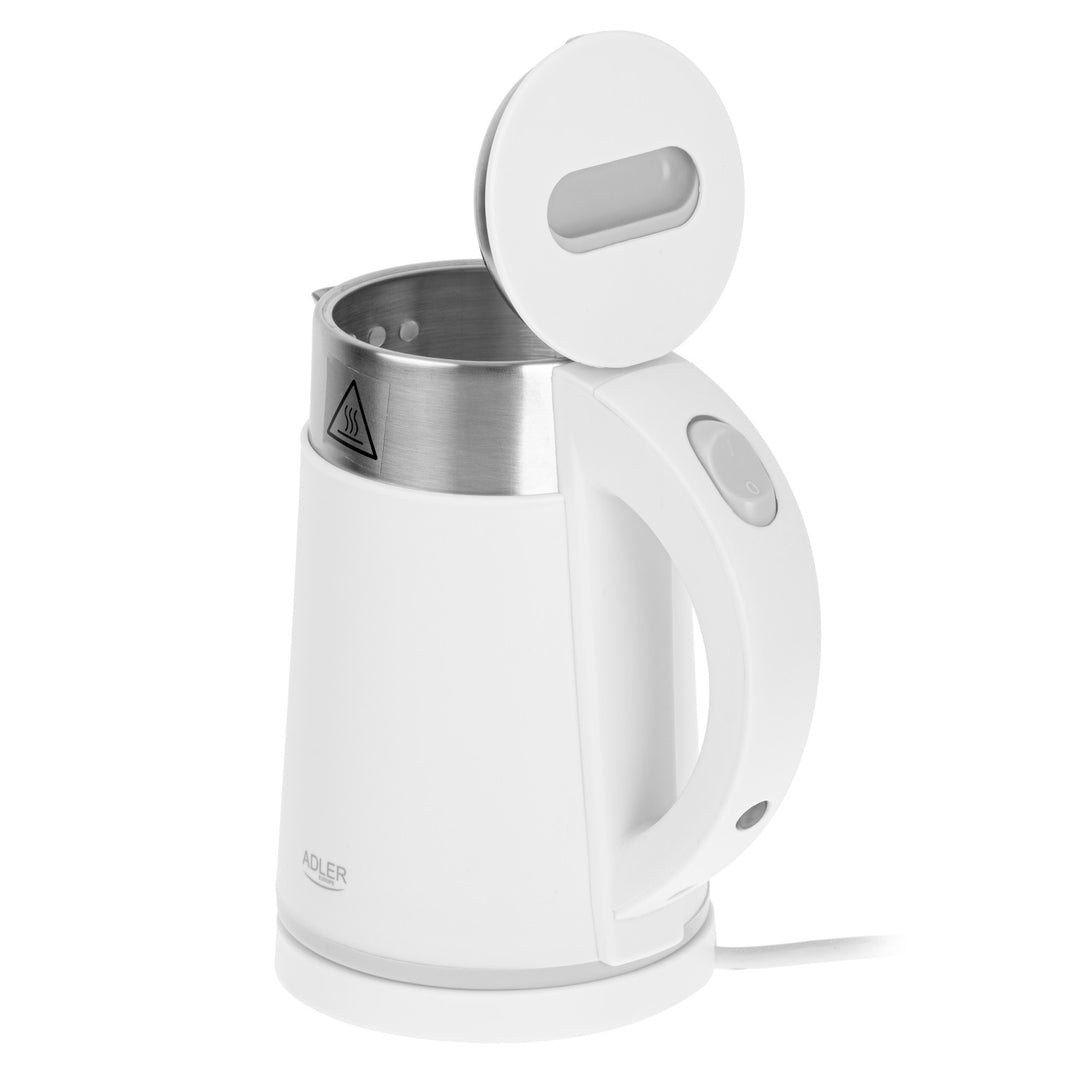 Adler electric kettle, cordless, 0.6L, 800W, white, AD 1372