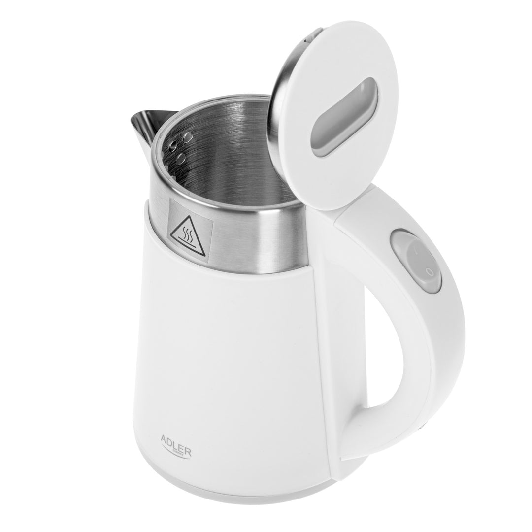 Adler electric kettle, cordless, 0.6L, 800W, white, AD 1372