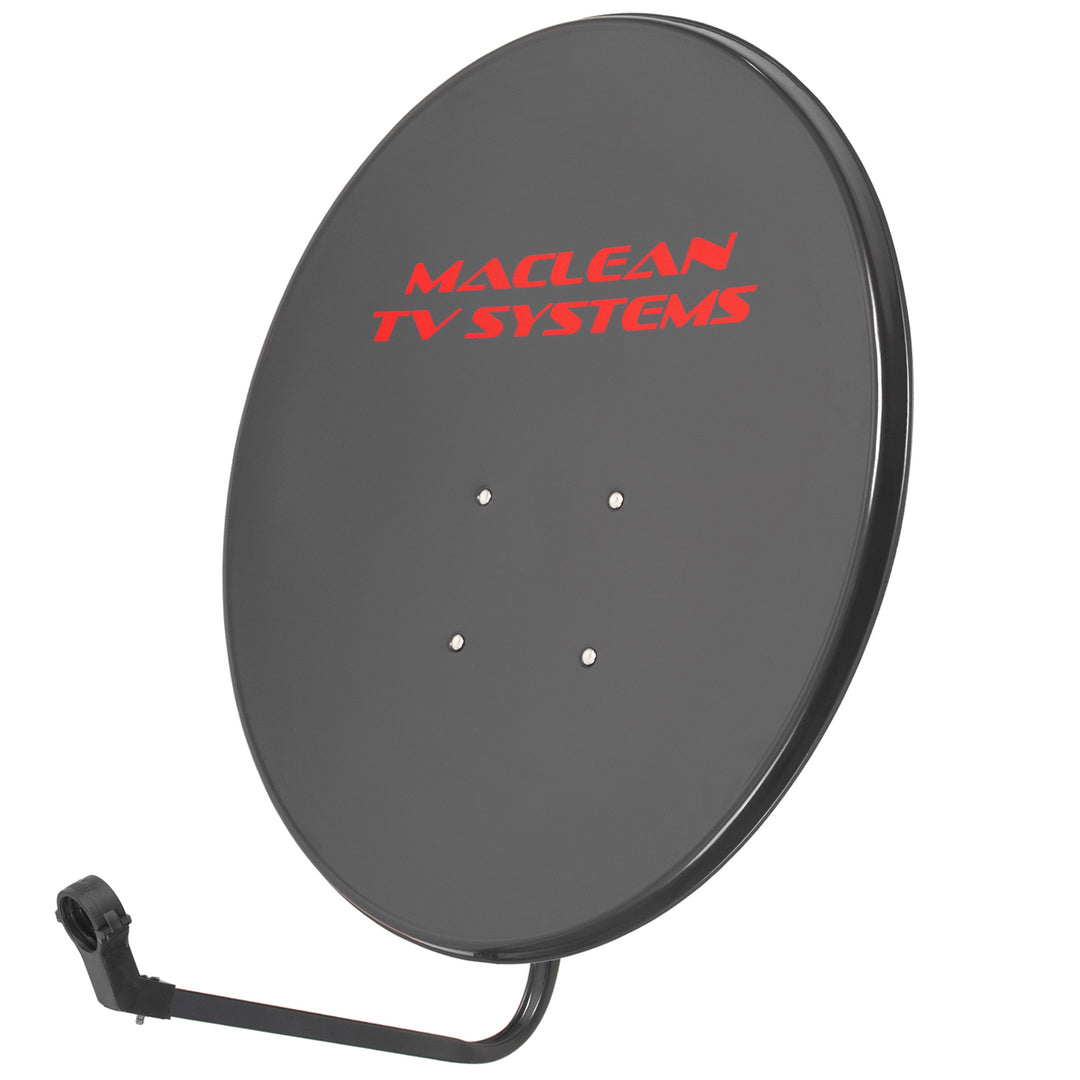 Satellite set, 90 cm antenna, 40 cm mount, quad converter, 100 m cable, plugs