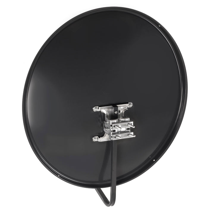 Satellite set, 90 cm antenna, 40 cm mount, quad converter, 100 m cable, plugs