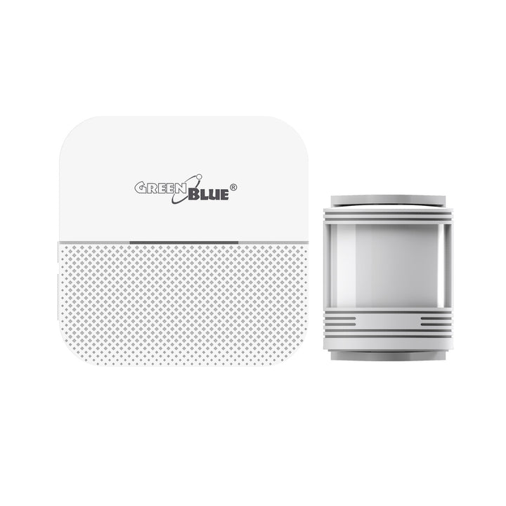 GreenBlue wireless entry beacon, 2 motion sensors, 52 melodies, white, 230V AC, max 8 sensors, GB212