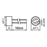 10x Maclean connection socket, GU10 ceramic socket, 250V~, Max. rated current 2A, Cable length 14cm, MCE428