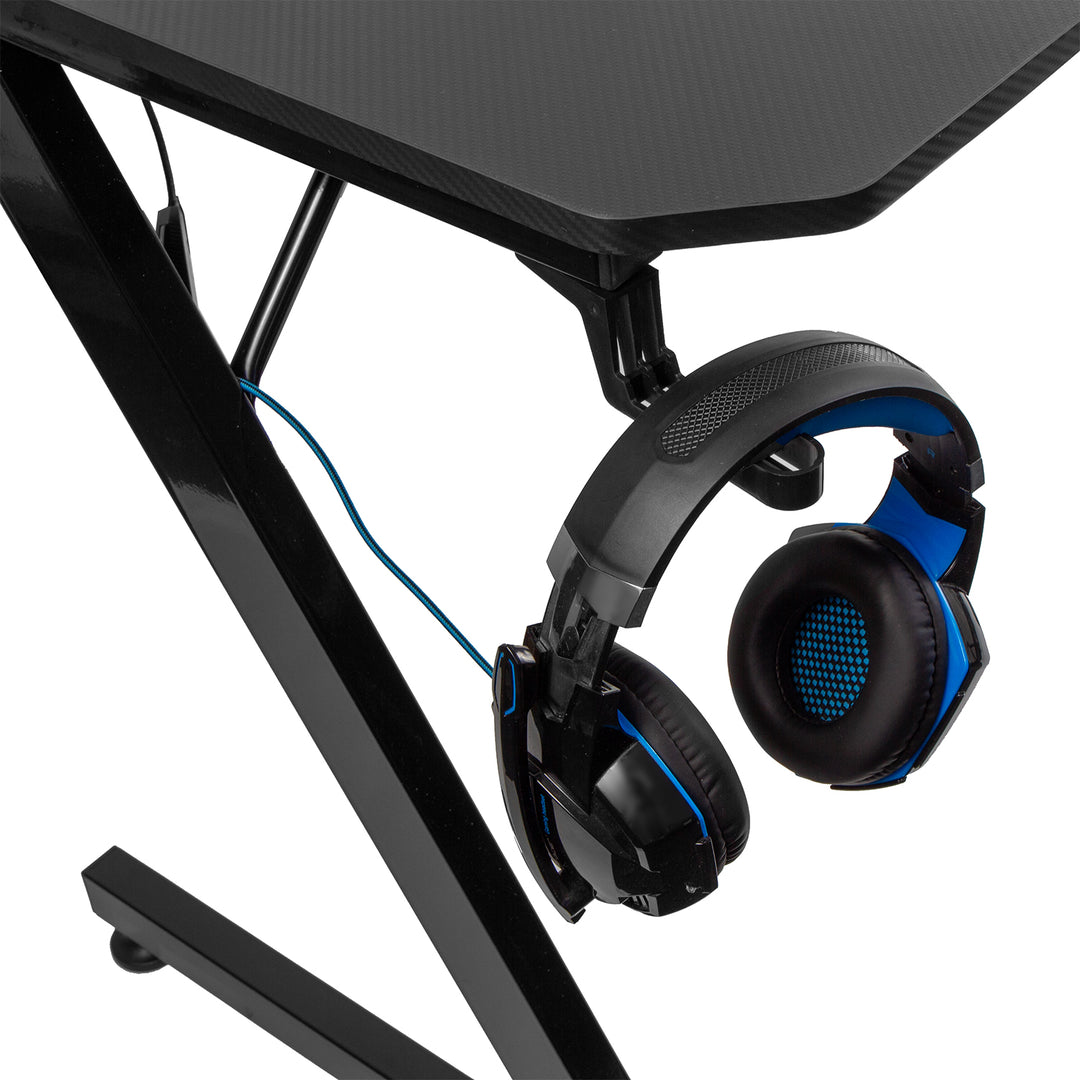 NanoRS RS345 Computer Gaming Desk 110x60cm Ergonomic Headphones Cup Holder Cable Grommets