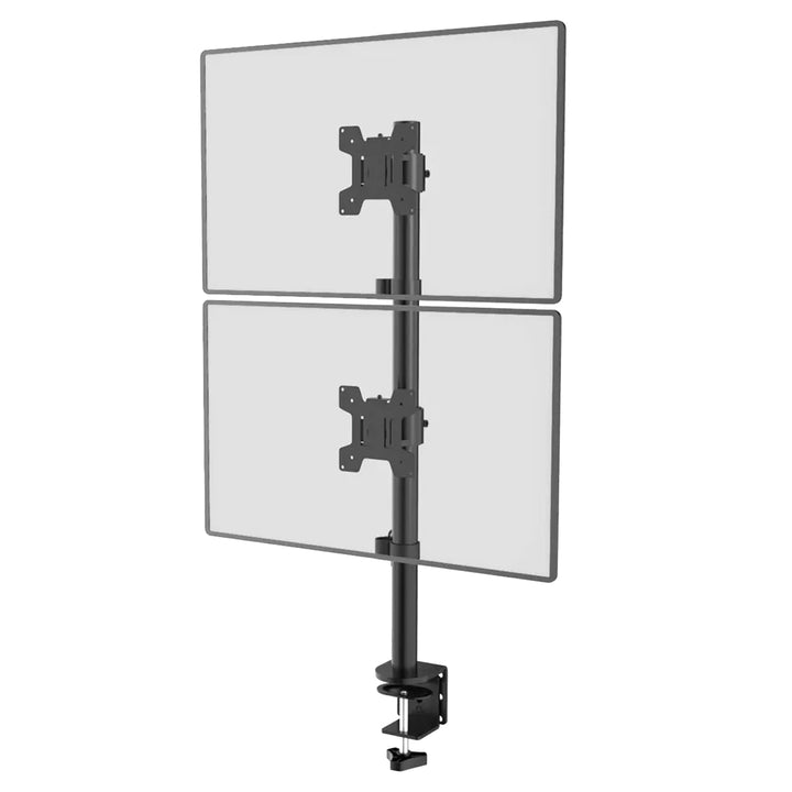 Maclean MC-966 Vertical Double Monitor Mount Screen Holder max VESA 100x100 13-27" 2x 9kg Adjustable