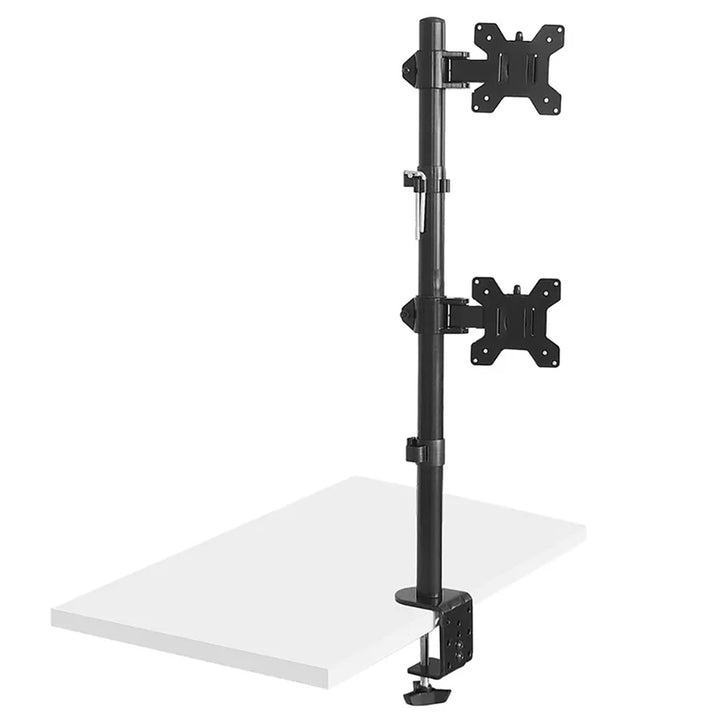 Maclean MC-966 Vertical Double Monitor Mount Screen Holder max VESA 100x100 13-27" 2x 9kg Adjustable