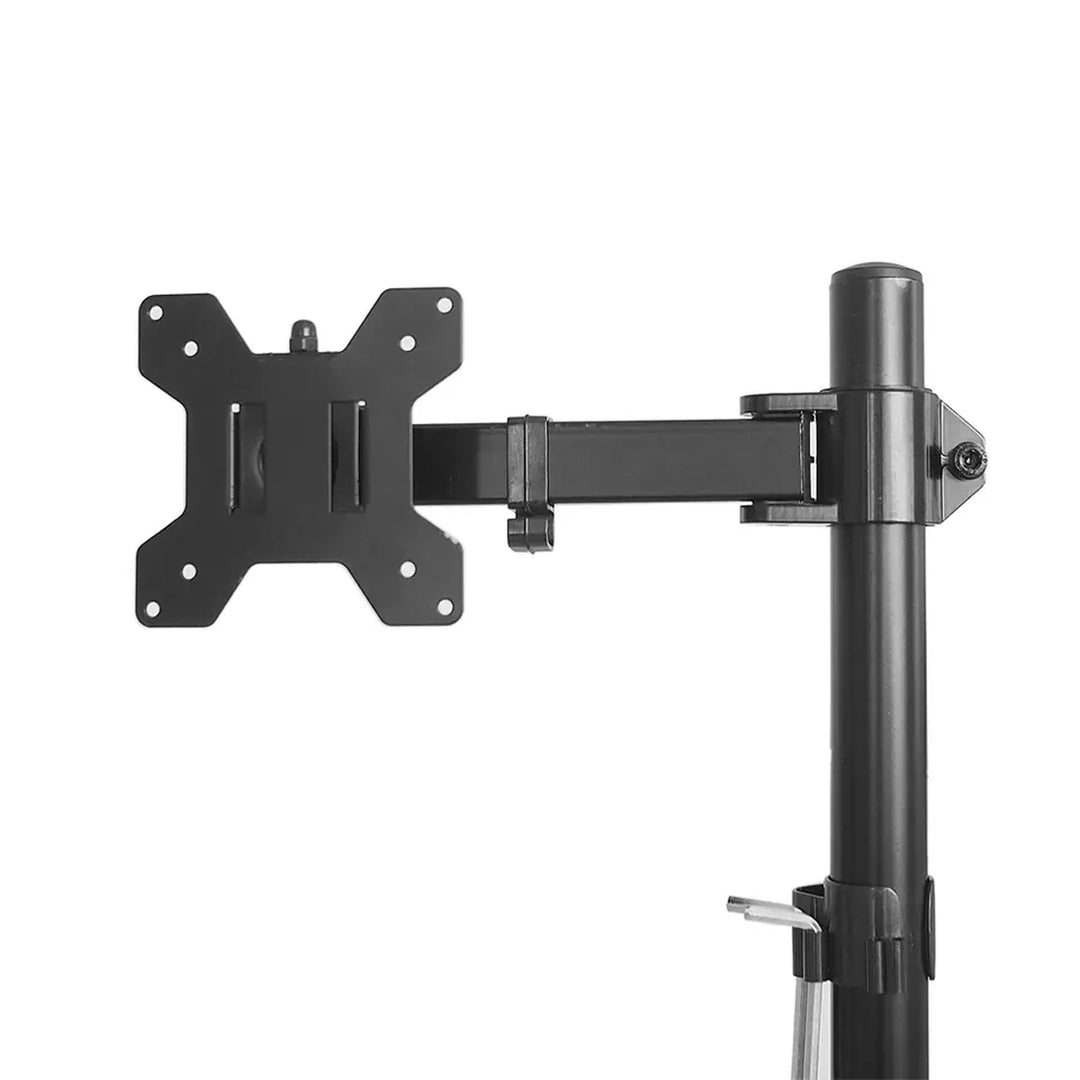 Maclean MC-967 Double Vertical Monitor Desk Mount Screen Holder max VESA 100x100, 13-27", 2x 9kg Powder Coated Tilting Rotating Adjustable