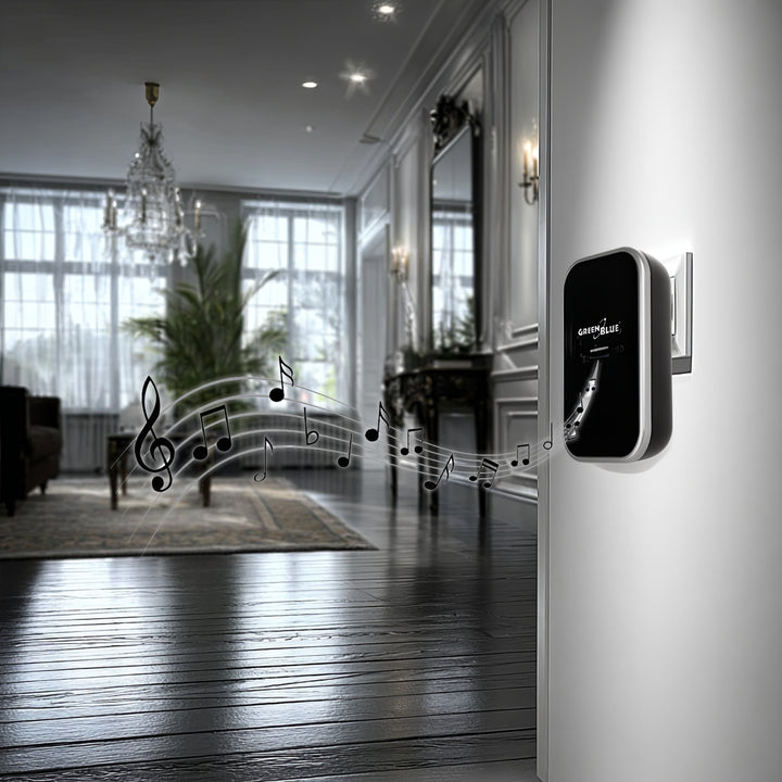 Clog Dorr Gan Sreang Gan Cheallraí GreenBlue GB157 B Cinéiteach, Melodies, Dubh, Raon suas le 200m, IP44