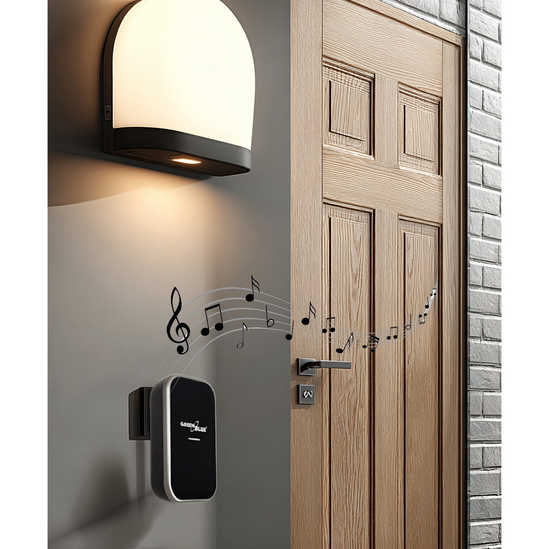 Clog Dorr Gan Sreang Gan Cheallraí GreenBlue GB157 B Cinéiteach, Melodies, Dubh, Raon suas le 200m, IP44