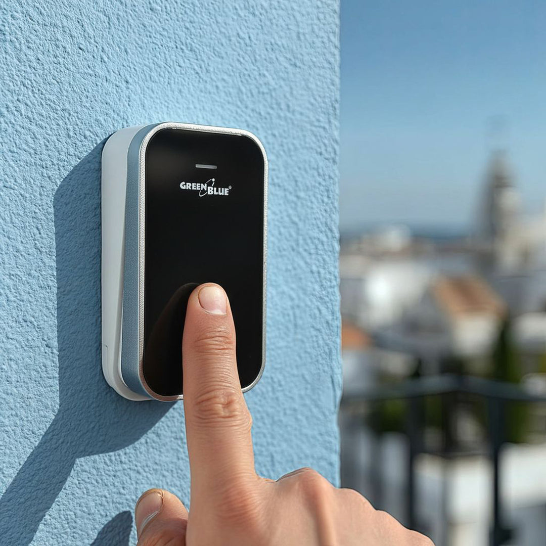 Clog Dorr Gan Sreang Gan Cheallraí GreenBlue GB157 B Cinéiteach, Melodies, Dubh, Raon suas le 200m, IP44