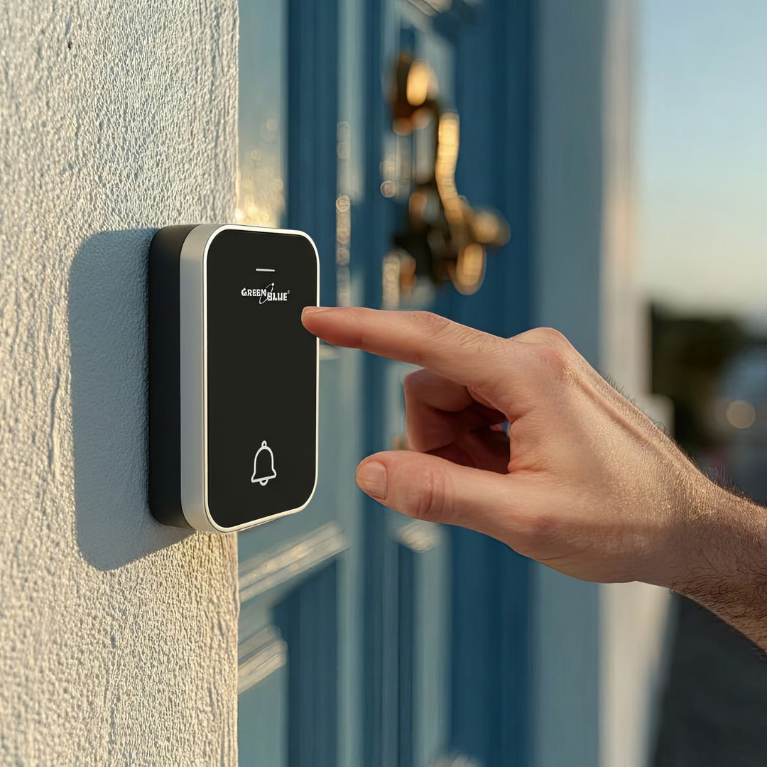 Clog Dorr Gan Sreang Gan Cheallraí GreenBlue GB157 B Cinéiteach, Melodies, Dubh, Raon suas le 200m, IP44