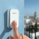 GreenBlue GB157 W Kinetic Battery-free Wireless Door Bell, Melodies, White, Range up to 200m, IP44