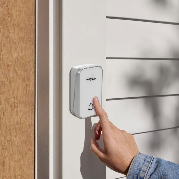 Clog Doras Gan Sreang Gan Ceallraí GreenBlue GB157 W Cinéiteach, Melodies, Bán, Raon suas le 200m, IP44