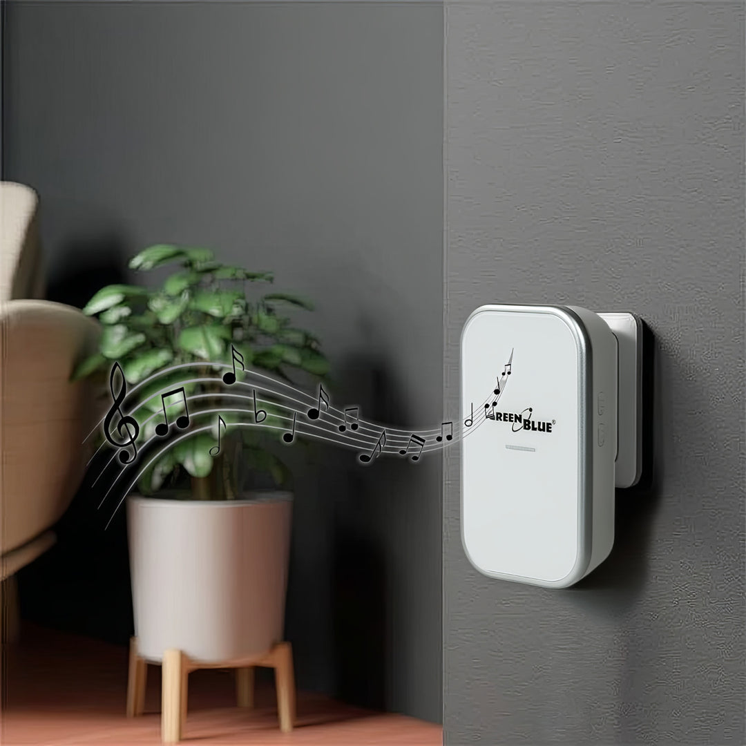 Clog Doras Gan Sreang Gan Ceallraí GreenBlue GB157 W Cinéiteach, Melodies, Bán, Raon suas le 200m, IP44