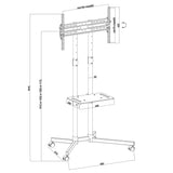 Maclean MC-951 TV Cart, Stand, Professional,32-70", on Casters, max. VESA 600x400, max. 40kg