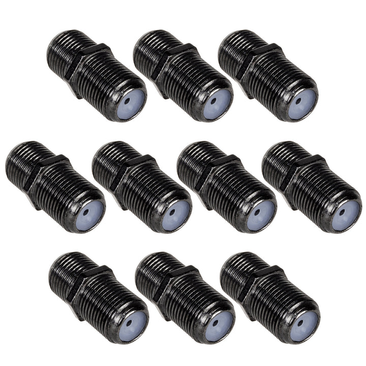 10x Maclean F-F barrel socket, professional transition, plug black nickel, MCTV-904