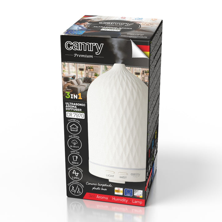 Camry CR 7970 Ultrasonic ceramic aroma diffuser, 100 ml, mood lamp