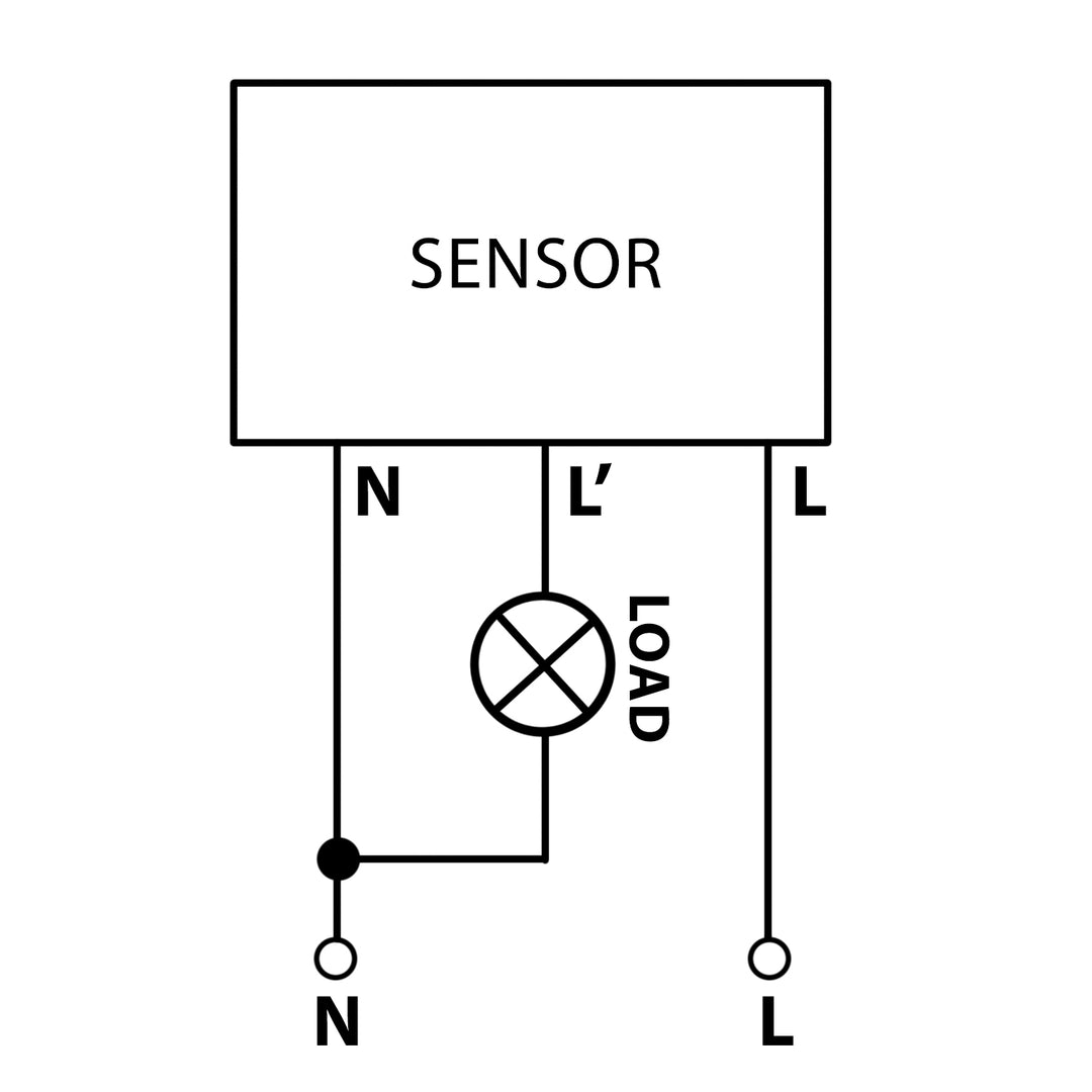 Maclean Short-Range PIR Sensor, with a detection range of 5-6cm, designed for recessed installation, supporting a maximum load of 1200W, model MCE313 W.