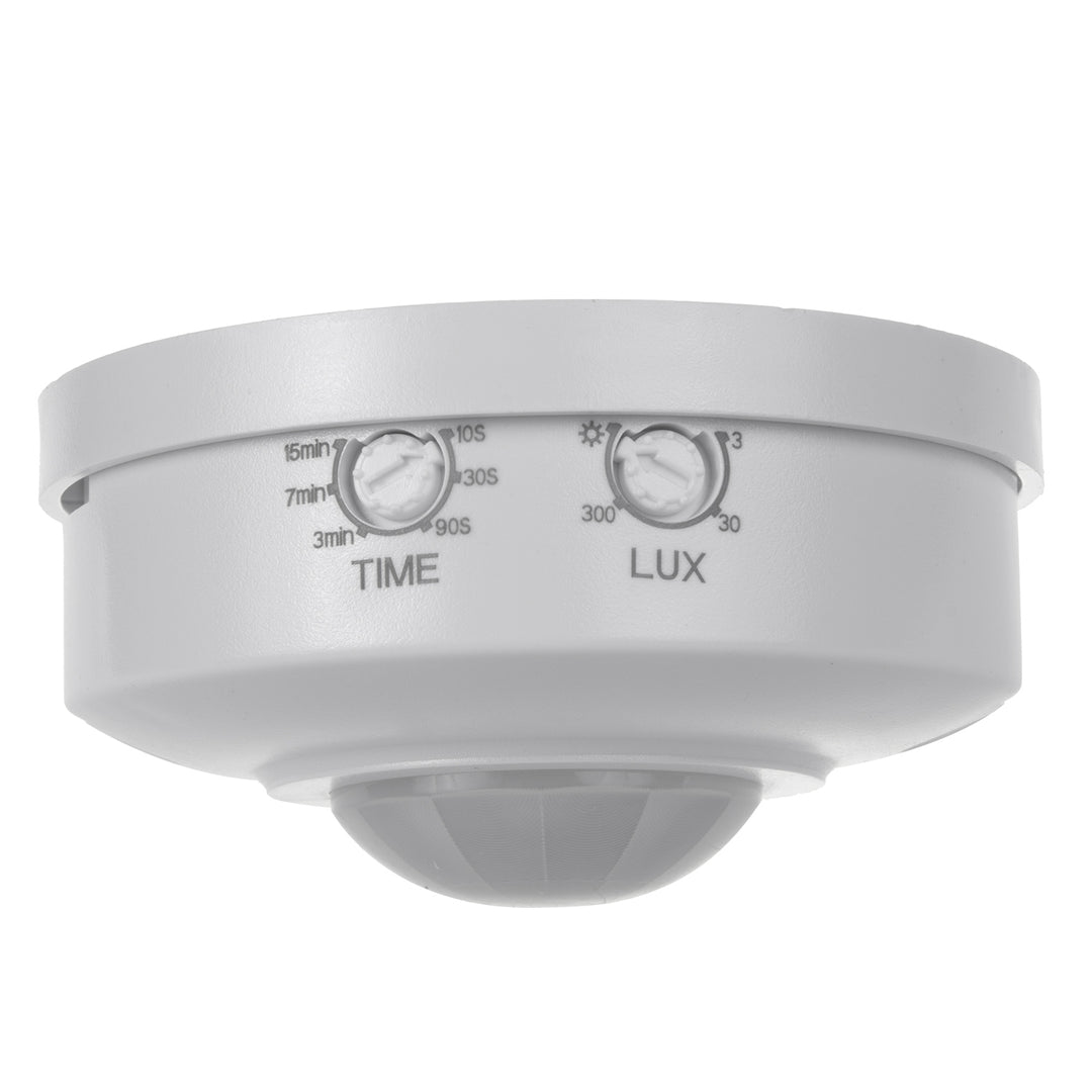 Maclean MCE314 W: PIR Motion Sensor, 6m range, ceiling mounted, max load 1200W, IP20-rated.