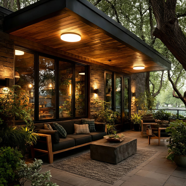 Maclean MCE347 ceiling LED sensor lamp. Equipped with a 5.8GHz microwave sensor, it emits a 4000K light with 12W power and 950lm brightness. With an IP44 rating, it ensures durability and reliability in various environments.