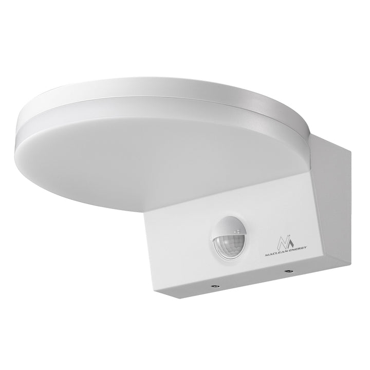 Maclean MCE344 W motion sensor LED lamp. Featuring a PIR motion sensor, it emits a neutral white light (4000K) with 15W power and 1560lm brightness. Rated IP65, it ensures durability and reliability in various environments.