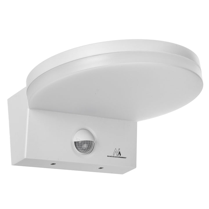 Maclean MCE344 W motion sensor LED lamp. Featuring a PIR motion sensor, it emits a neutral white light (4000K) with 15W power and 1560lm brightness. Rated IP65, it ensures durability and reliability in various environments.