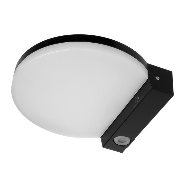 Maclean MCE346 B Wall LED Lamp 15W 1300lm Neutral White 4000K IP65 Round Indoor Outdoor Waterproof Black