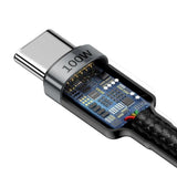 USB-C PD 2.0 200cm Baseus Cafule CATKLF-ALG1 Quick Charge 3.0 5A cable with 100W fast charging support
