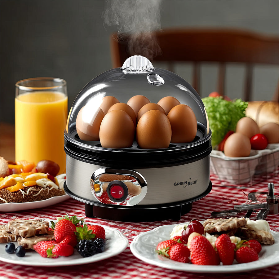 GreenBlue automatic egg cooker, 400W power, up to 7 eggs, measuring cup, 220-240V~, 50 Hz, GB572