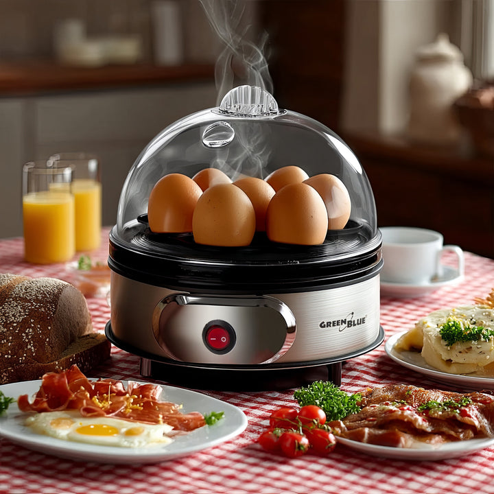 GreenBlue automatic egg cooker, 400W power, up to 7 eggs, measuring cup, 220-240V~, 50 Hz, GB572