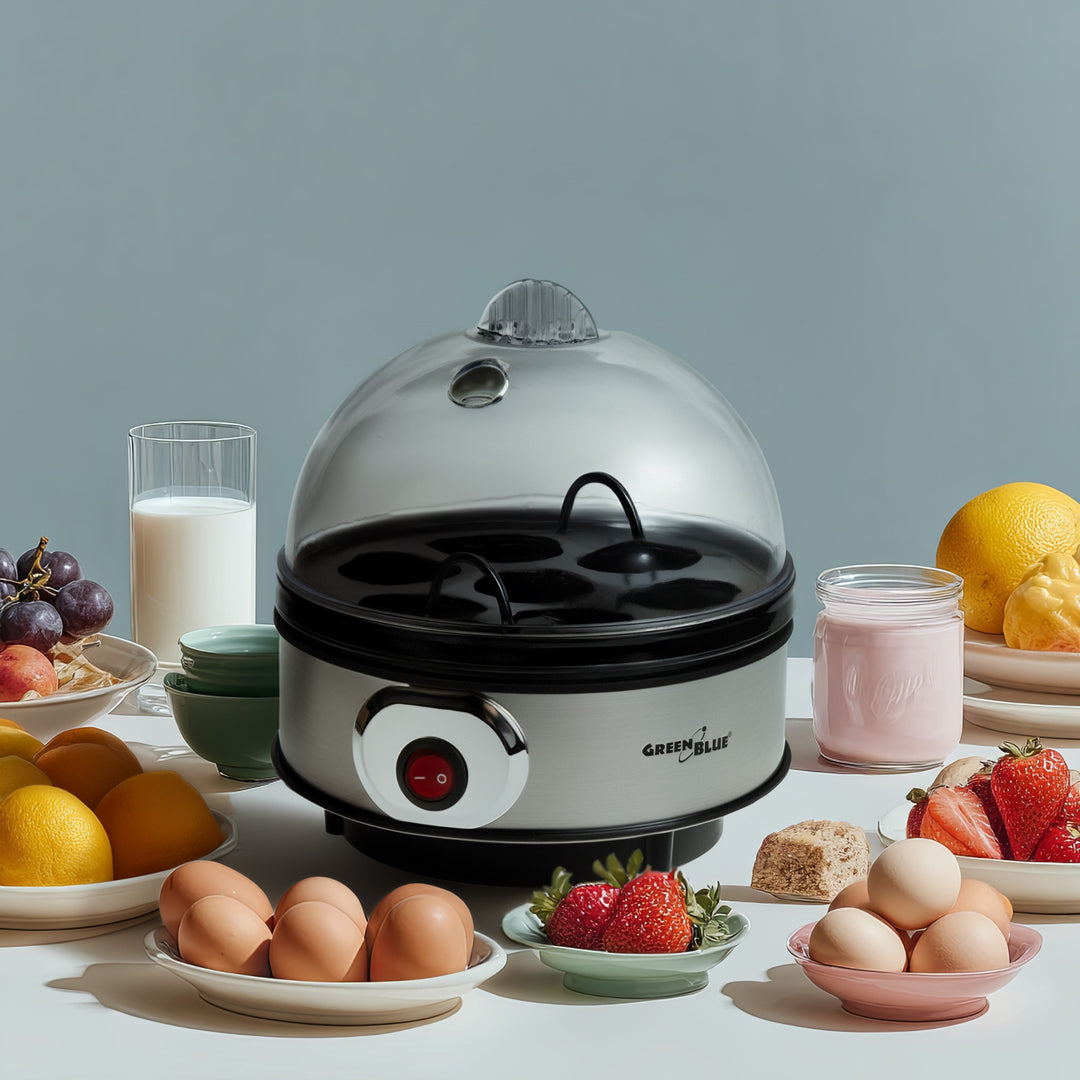 GreenBlue automatic egg cooker, 400W power, up to 7 eggs, measuring cup, 220-240V~, 50 Hz, GB572