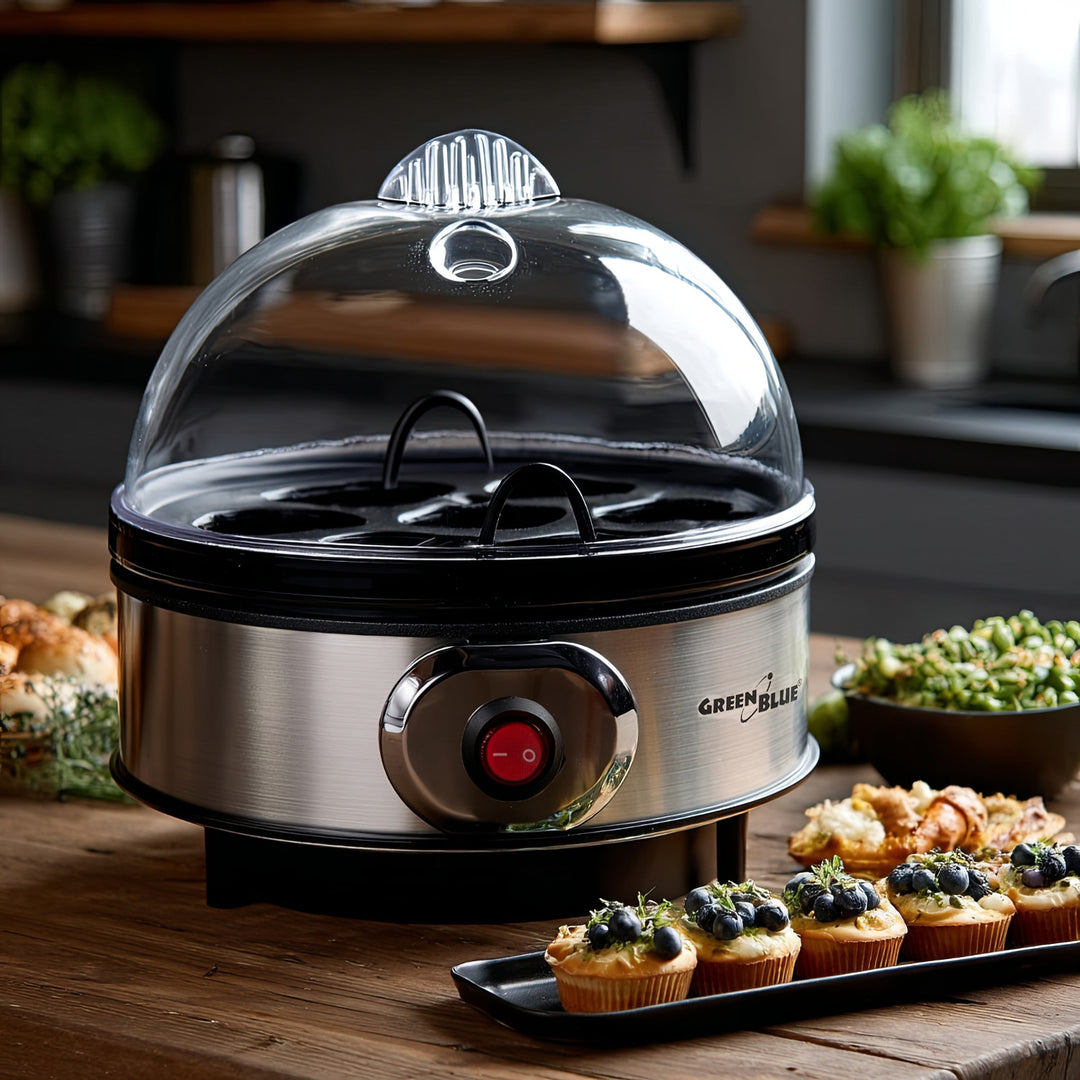 GreenBlue automatic egg cooker, 400W power, up to 7 eggs, measuring cup, 220-240V~, 50 Hz, GB572