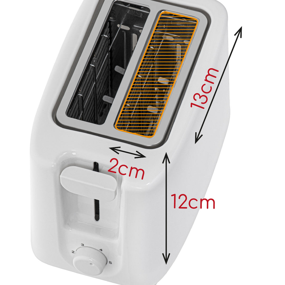 Adler toaster, 6 degrees of control, bun grate, 900W, white, AD 3223