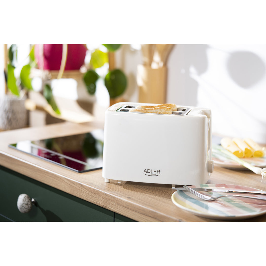 Adler toaster, 6 degrees of control, bun grate, 900W, white, AD 3223